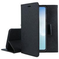 Кожен калъф тефтер със стойка и клипс FLEXI Fancy за Samsung Galaxy A41 A415F черен